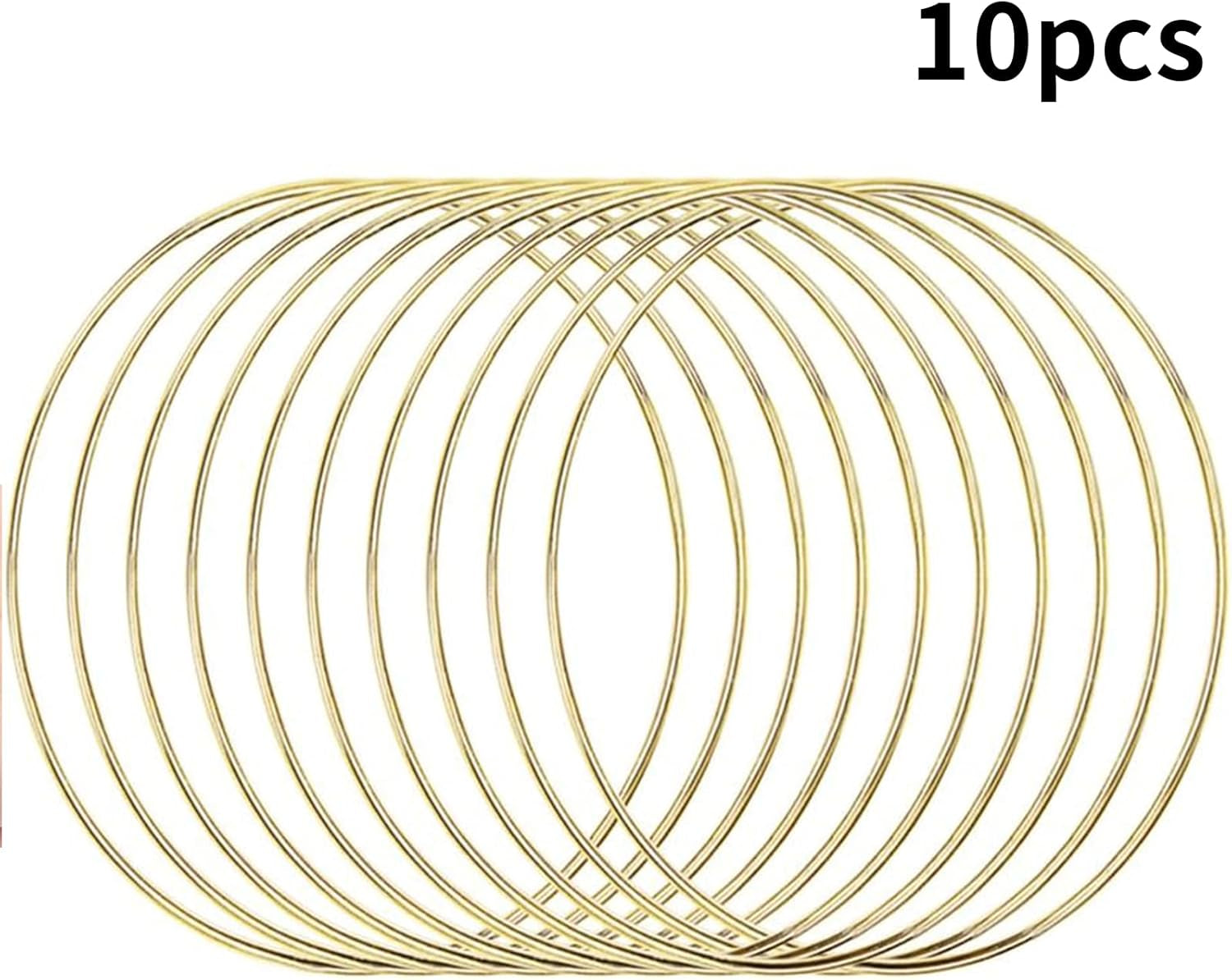 10Pcs 6 Inch Gold Metal Rings for Crafts Dream Catcher Ring, Metal Hoops for Dream Catcher and Crafts Centerpiece Table Decorations