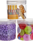 Slime Containers with Lids - 8 Pack Clear Plastic Jars for Kids DIY Crafts (12 Oz)