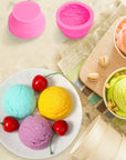 Silicone 3D Ice Cream Ball Shape Silicone Molds Cookie Pastry Mold Soap Candle Clay Mold Aromatherapy Plaster Mold, for Wedding Cake Chocolate Dessert Pudding Mousse DIY Kitchen Baking (3 Pieces)