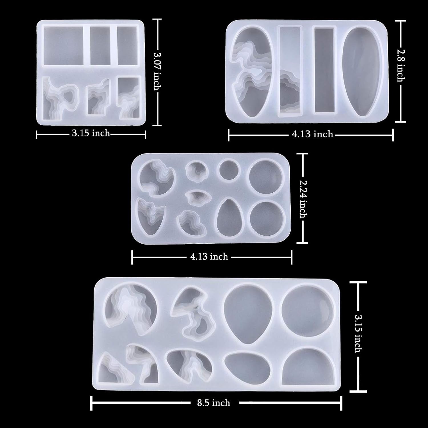 Island Resin Pendant Molds, (4 Pack) Ocean Themed Style Silicone Epoxy Molds for DIY Jewelry Pendant Necklace Keychain Jewel and Resin Crafts