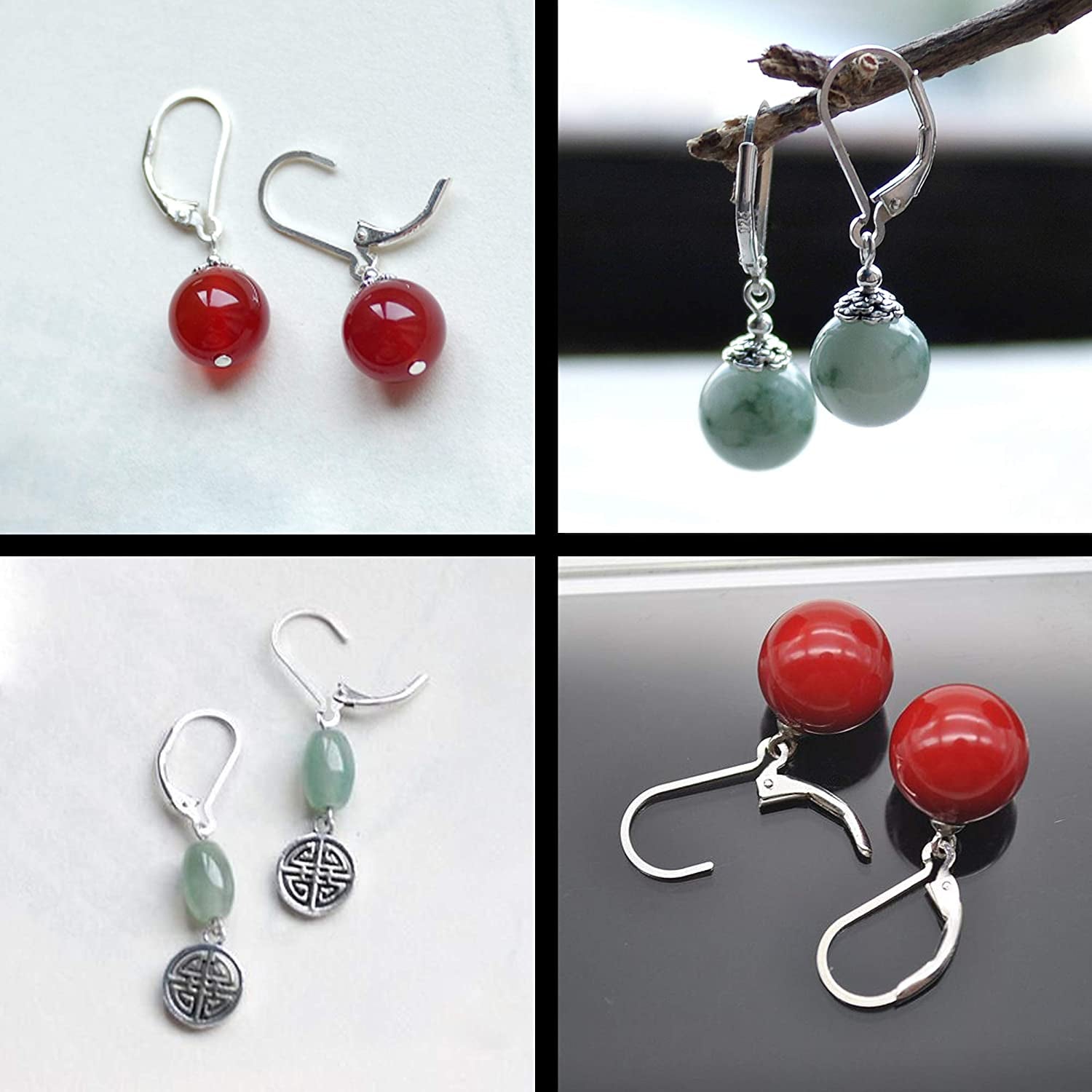 16Pcs 925 Sterling Silver Leverback Earring Hooks Hypoallergenic Interchangeable Dangle Ear Wire 10X16Mm Leverback Earring Findings for Jewelry Making