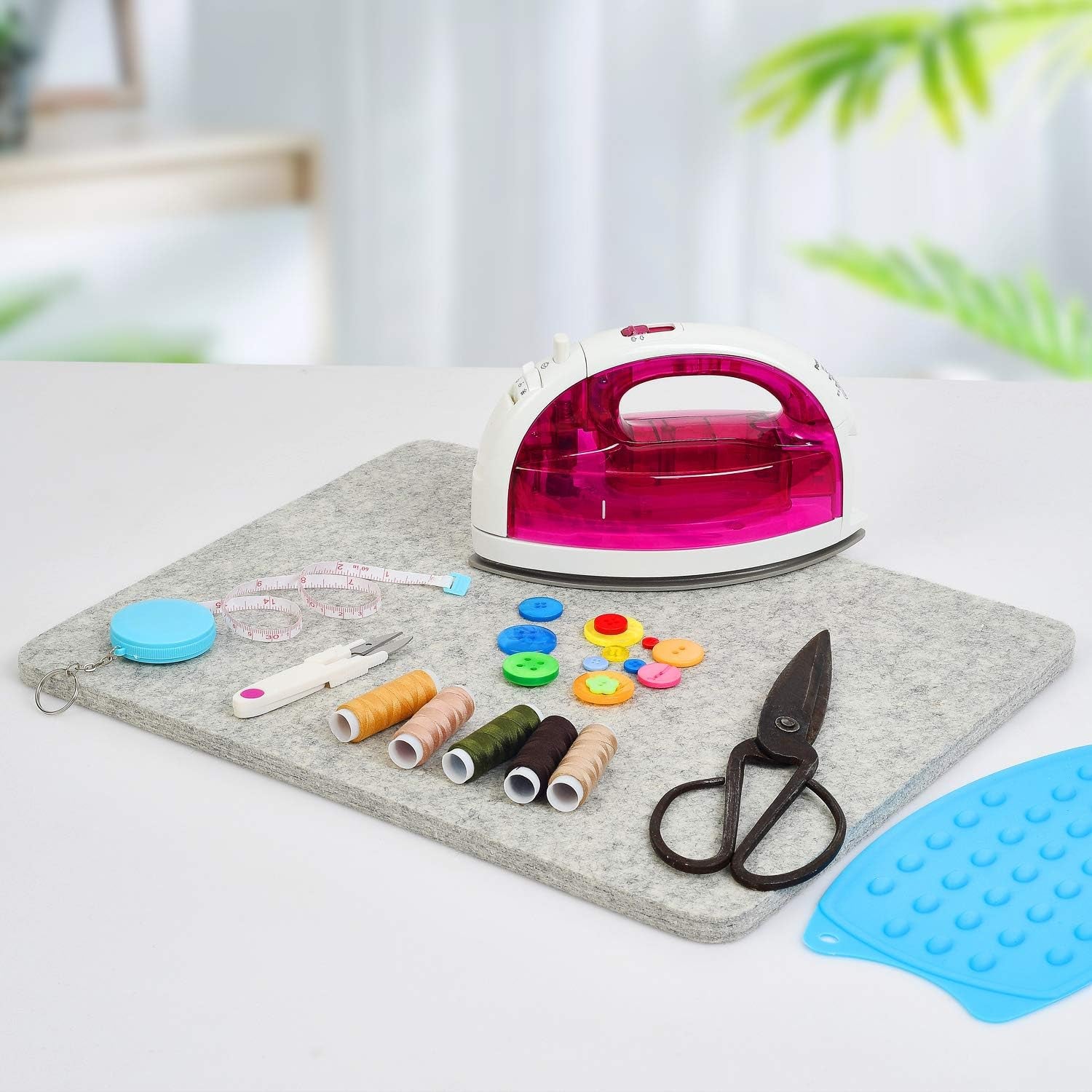 17"X13.5" Wool Pressing Mat 100% New Zealand Felted Wool Ironing Mat Pad Sewing Machine Muffling Mat for Quilting Wooly Felted Iron Board for Retains Heat Great for Quilting & Sewing Projects