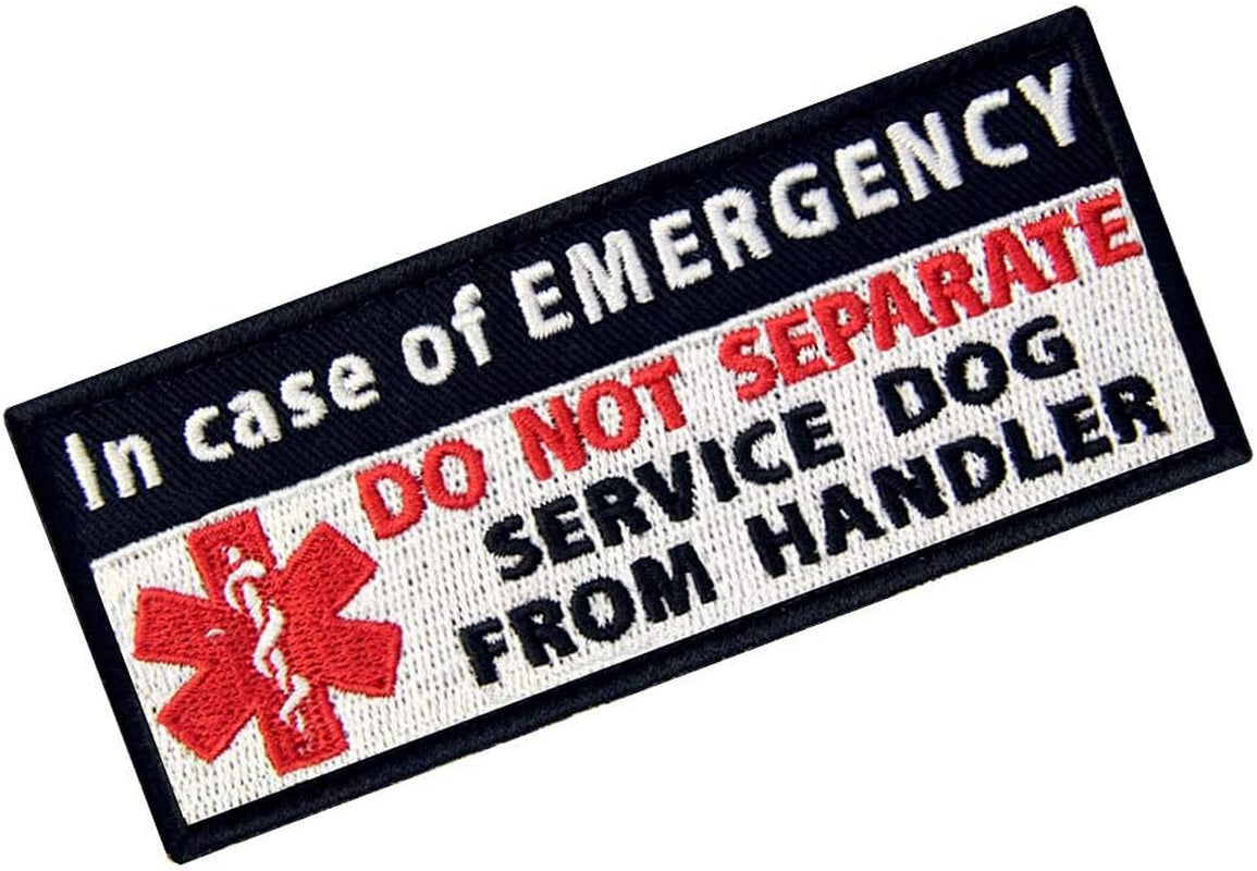 Service Dog in Case of Emergency Medic Paramedic Star of Life Vests/Harnesses Patch Embroidered Fastener Hook & Loop Emblem