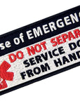 Service Dog in Case of Emergency Medic Paramedic Star of Life Vests/Harnesses Patch Embroidered Fastener Hook & Loop Emblem