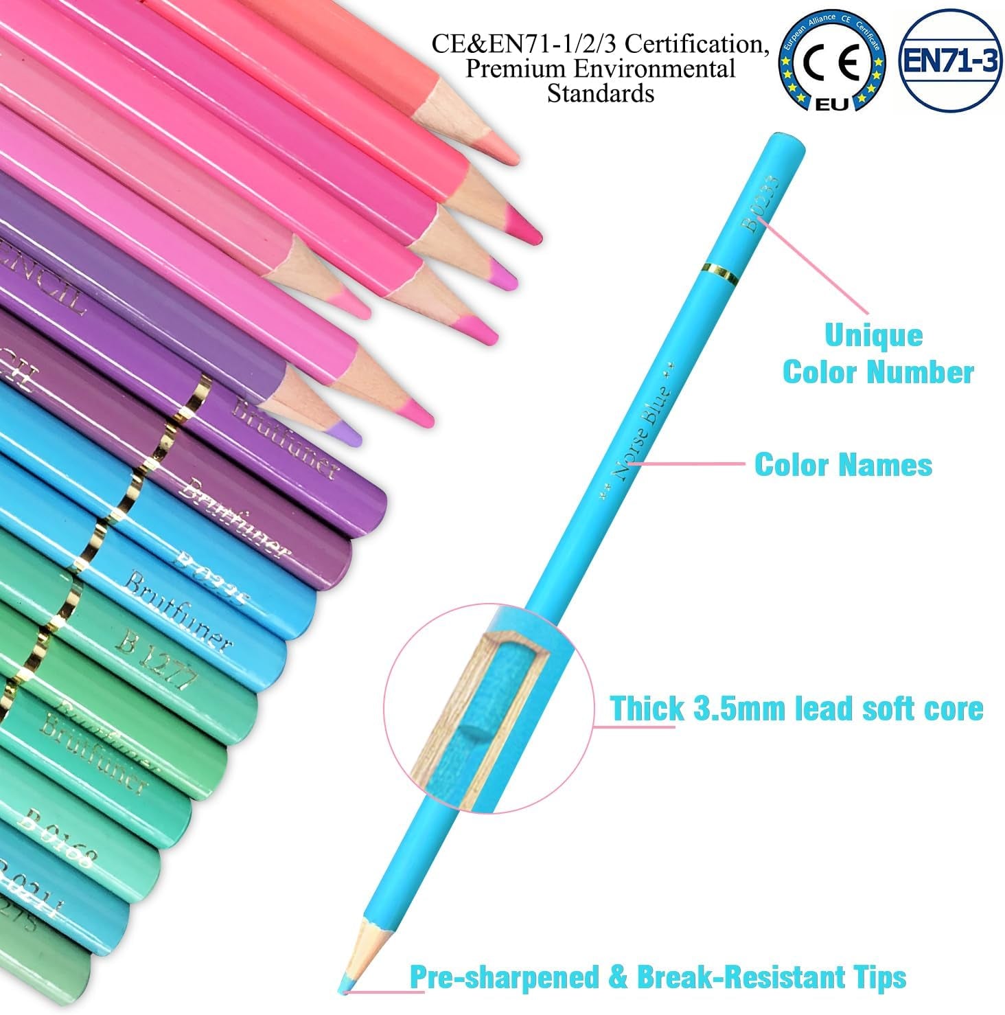 72 Macaron Pastel Colored Pencils Set Soft Core Macaron Colors for Adults Coloring Books Kids Beginners Blending Shading Sketching