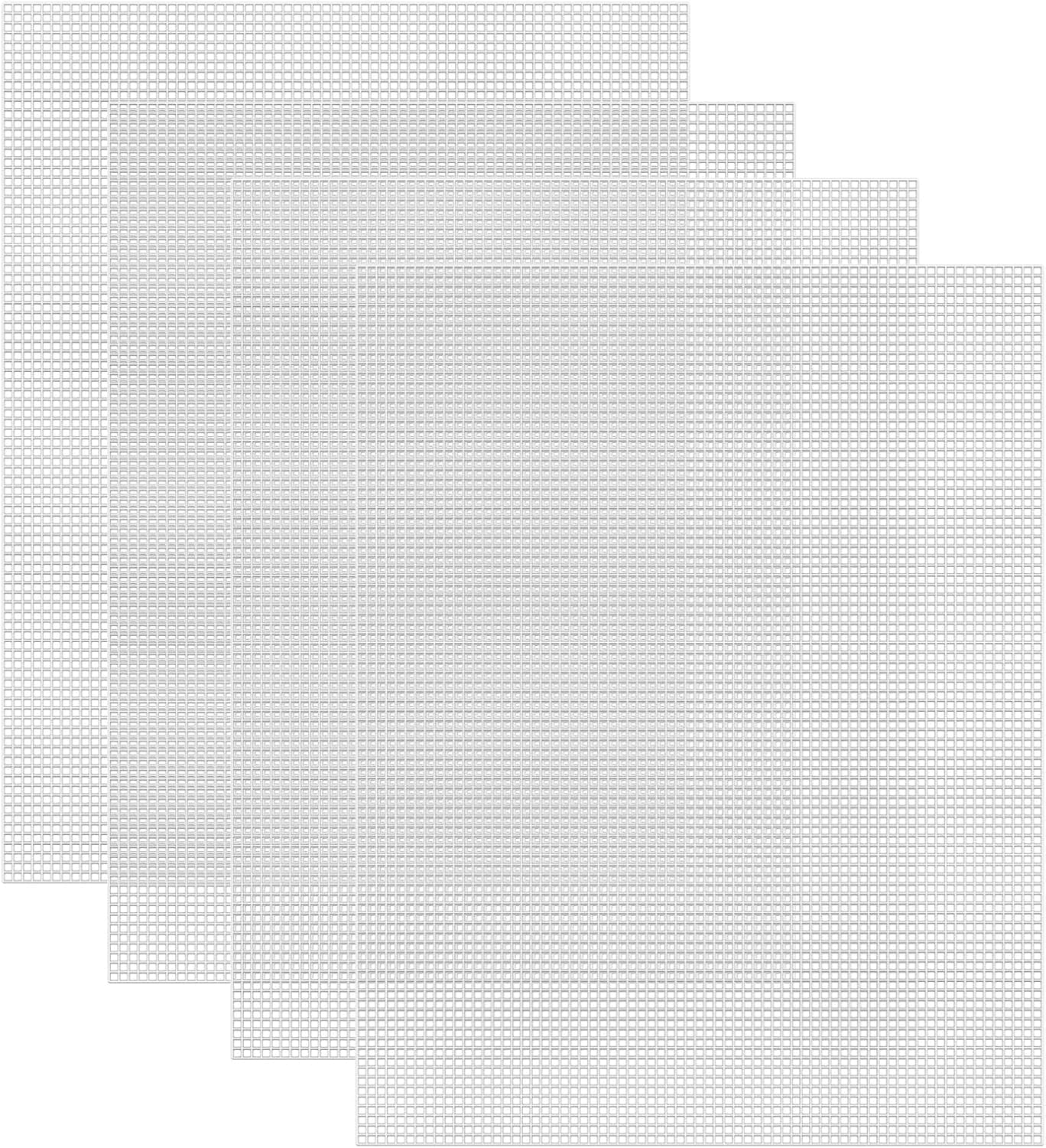 4 Pieces 7 Count Plastic Canvas Sheets 10.5 X 13.5 Inch Plastic Mesh, Plastic Mesh Sheet, Eye Mesh for Embroidery, Acrylic Yarn Crafting, Knit Crochet Projects and Make Dividers