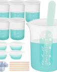 36PCS Silicone Measuring Cup Tool Kit - 250Ml/8Oz &100Ml Resin Mixing Cup, Silicone Stir Sticks Pipettes,Easy to Clean,Non-Toxic Epoxy Resin Supplies for Molds,Paint,Jewelry Making