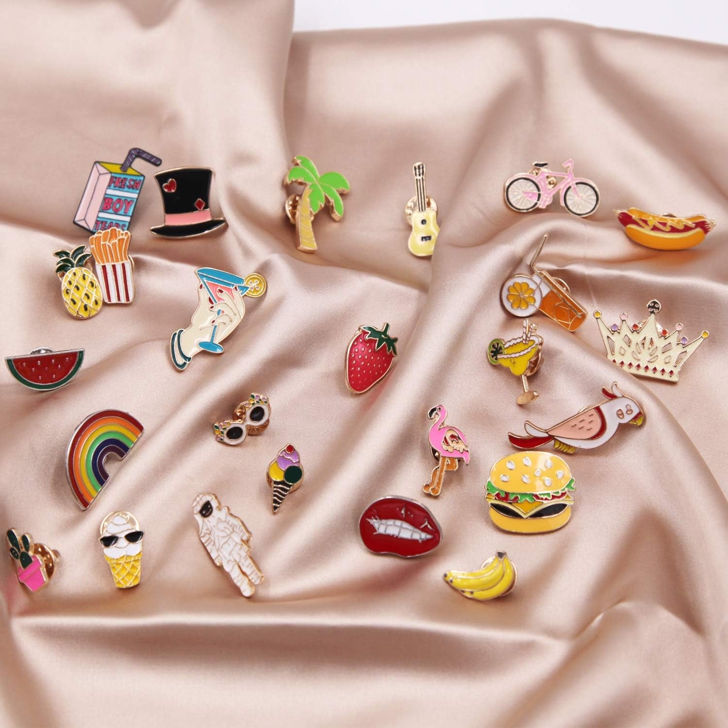 25 Pieces Cute Enamel Lapel Pin Set Cartoon Brooch Pin Badges Brooch Pins for Clothing Bags Jackets Accessories Supplies DIY Crafts