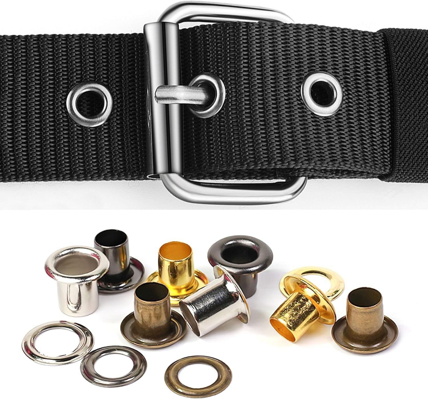 600 Pcs Metal Eyelets Metal Grommets Kit Sewing Eyelets and Grommets Shoe Eyelets with 3 Pieces Installation Tool and Storage Box for Shoes Clothes Crafts Bag DIY Project (3/16 Inch, 4 Colors)