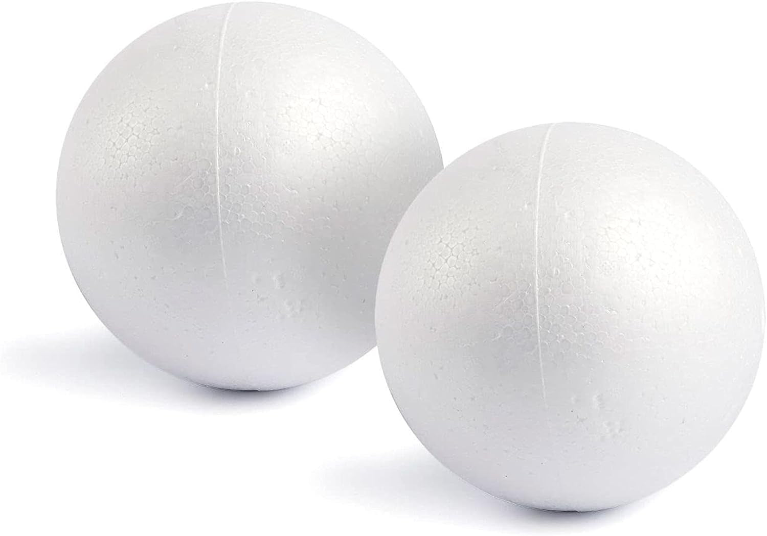 2 Pack Large Foam Balls for Crafts, 7.5 Inch Solid Polystyrene Spheres for DIY Projects, Flower Centerpieces (White)