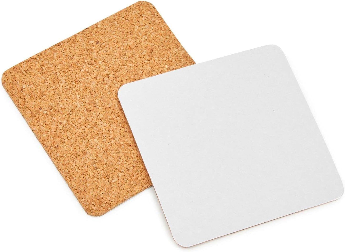 50 Pack Square Self Adhesive Cork Board Backings for DIY Crafts, Projects, Customizable Cork Tiles, Cork Squares for Coasters, Decor (1.5 Mm Thick, 3.7 in Length)
