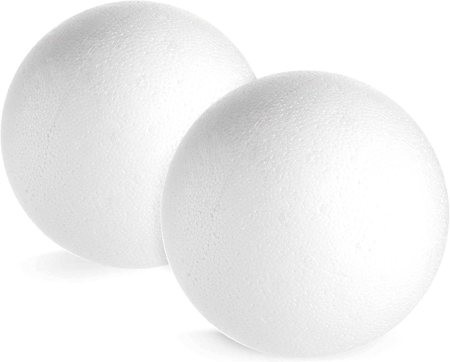 2 Pack Large Foam Balls for Crafts, 7.5 Inch Solid Polystyrene Spheres for DIY Projects, Flower Centerpieces (White)