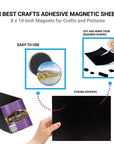 Adhesive Magnetic Sheets | Flexible Magnet with Adhesive Backing | 8 X 10 Inch Magnets for Crafts and Pictures | Cut to Any Size | Pack of 30
