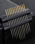24 Pieces Self Threading Needles Easy Threading Needles and 4 Pieces Large-Eye Hand Sewing Needles with 2 Pieces Wooden Needle Case for Storing Handmade Sewing Embroidery Needle Accessories