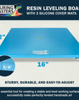 Leveling Board for Epoxy Resin, 16" X 12", 3 Silicone Cover Mats - Adjustable Precision Leveling Table for Self-Leveling Resin, Acrylic Pouring Paint, Molds, Arts, Crafts Projects Tool
