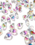 200 Pieces Teardrop Chandelier Crystal Pendants 6 X 12 Mm Crystal Beads for Chandelier Jewelry Making DIY Project Earring Necklaces Bracelets