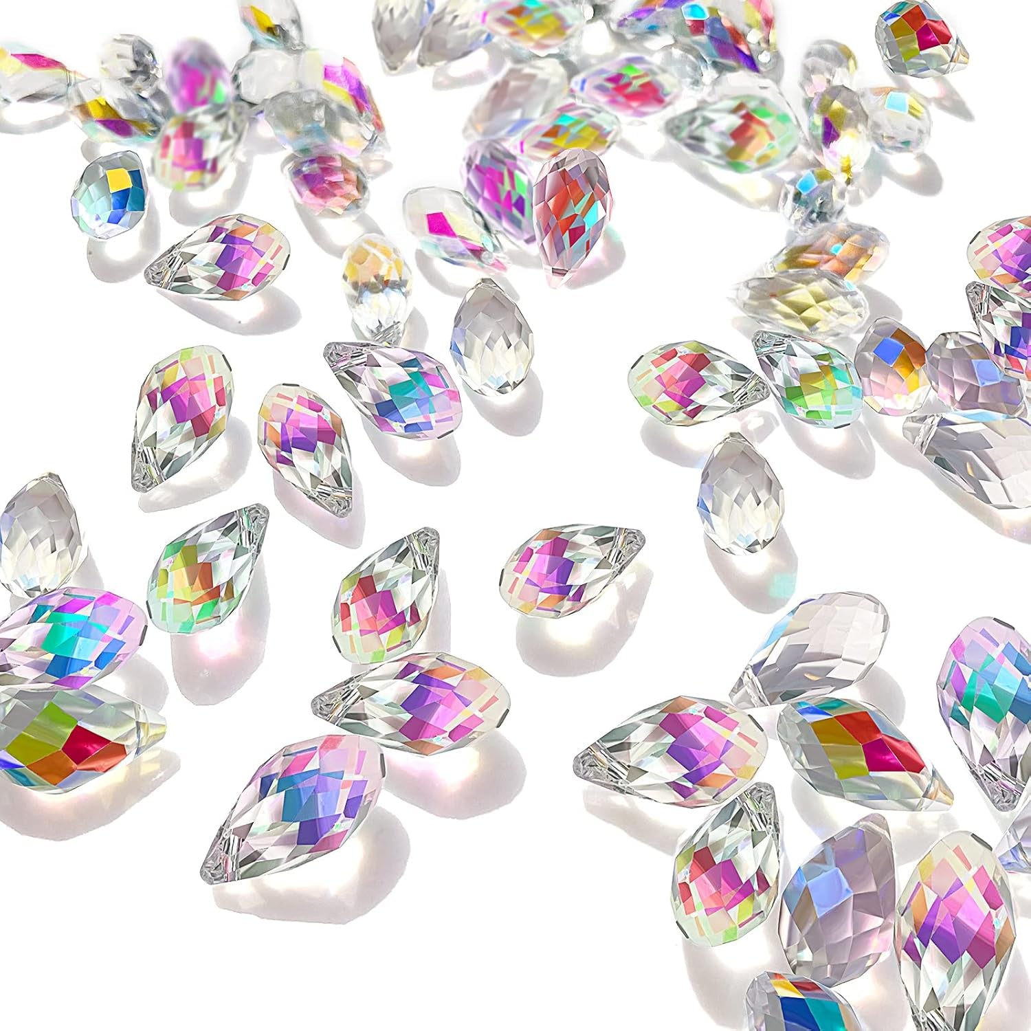 200 Pieces Teardrop Chandelier Crystal Pendants 6 X 12 Mm Crystal Beads for Chandelier Jewelry Making DIY Project Earring Necklaces Bracelets