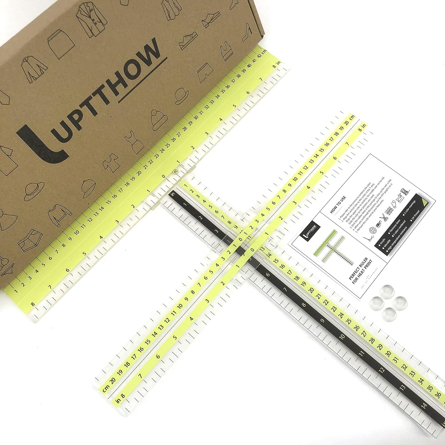 T-Shirt Alignment Ruler Guide Tool to Center Designs Acrylic Transparent Movable T Ruler Set for Heat Press Adult Kids Children Little Boys Tee Clothing Measurement Tool