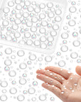 700 Pcs Clear Dewdrop Water Droplets Embellishments Scrapbooking Card Making Supplies Resin Dewdrop Beads Embellishments Clear Waterdrop for DIY Crafts Paper Decor (Clear)