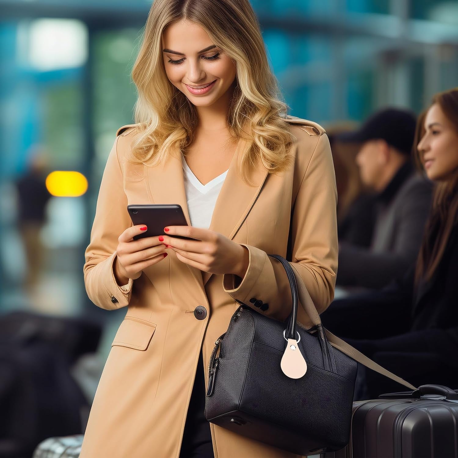 20 Pack Leather Key Fob Kit PU Leather Keychain Blanks with Key Rings and Rivets Key Chain Blanks for DIY Craft Laser Engraving Keychain Making Leather Working (5 Colors)