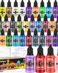 Airbrush Paint Set - 26 Colors Airbrush Paint, Ready to Spray, Water Based Acrylic Airbrush Paint Kit for Metal, Plastic Models, Leather - 0.7Fl Oz