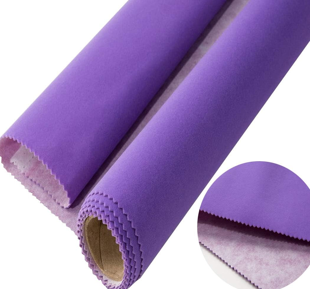 Self Adhesive Velvet Flock Liner for Jewelry Drawer Craft Fabric Peel and Stick(Purple), Soft Velvet Liner for Drawer DIY 17.7" X 117"