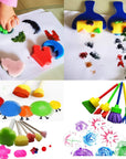 53 Pcs Paint Sponge Brush Sets, Kids Art Tool Kits, DIY Crafts Drawing Tools,Round Sponges,Color Randomly