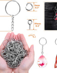 360Pcs Keychain Bulk, 120Pcs Keychain Rings with Chain and 120Pcs Open Jump Ring with 120Pcs Screw Eye Pins for Crafts and Jewelry Making