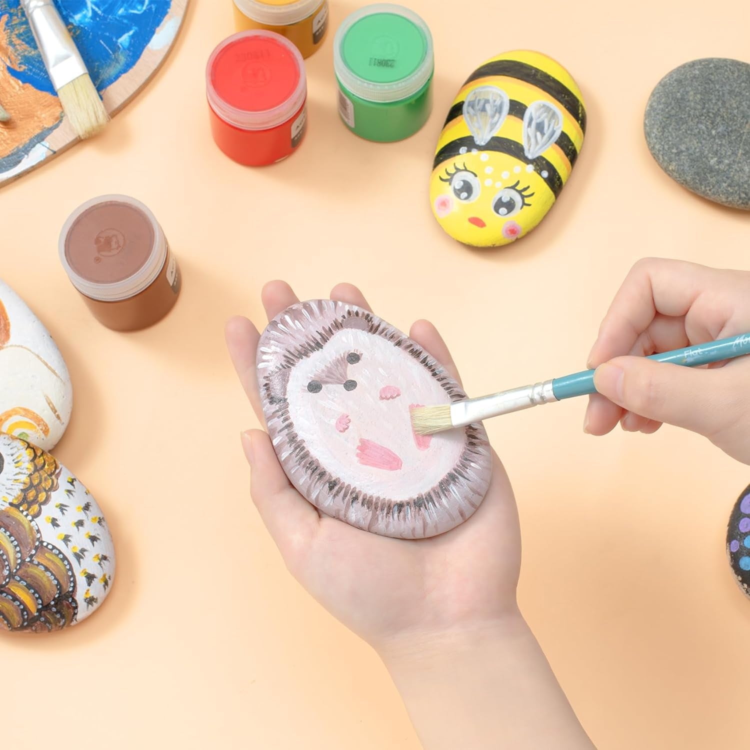 15 Pcs Extra Large Rocks for Painting, 4-5 Inch River Rocks Painting Stones Smooth Flat Rocks for Painting, Natural Rocks to Paint for Arts DIY Crafts Kids Painters