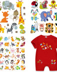 Animal Patches Stickers Butterfly Fox Lion Bear Fish Heat Transfers Iron on Appliques for Kids Babies Clothes Jeans T-Shirt Decorations