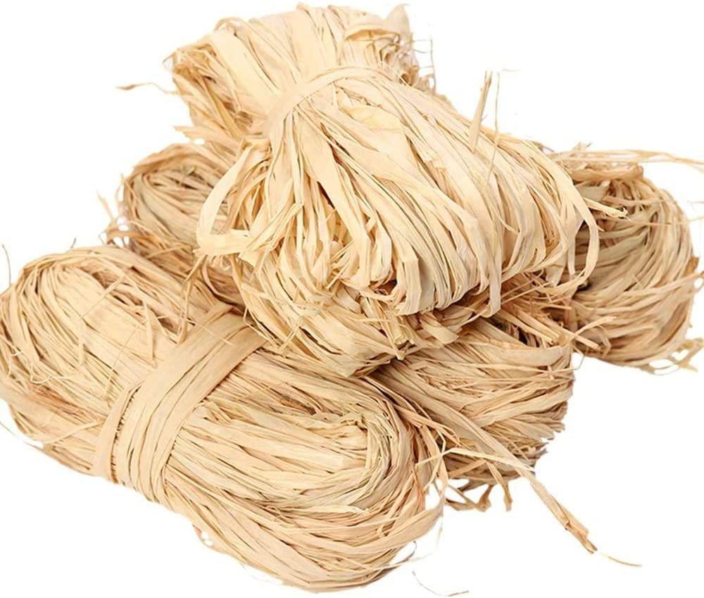 Natural Raffia Ribbon Paper Christmas Raffia for Florist Bouquets Decoration Crafts Raffia Ribbon 2X 50G