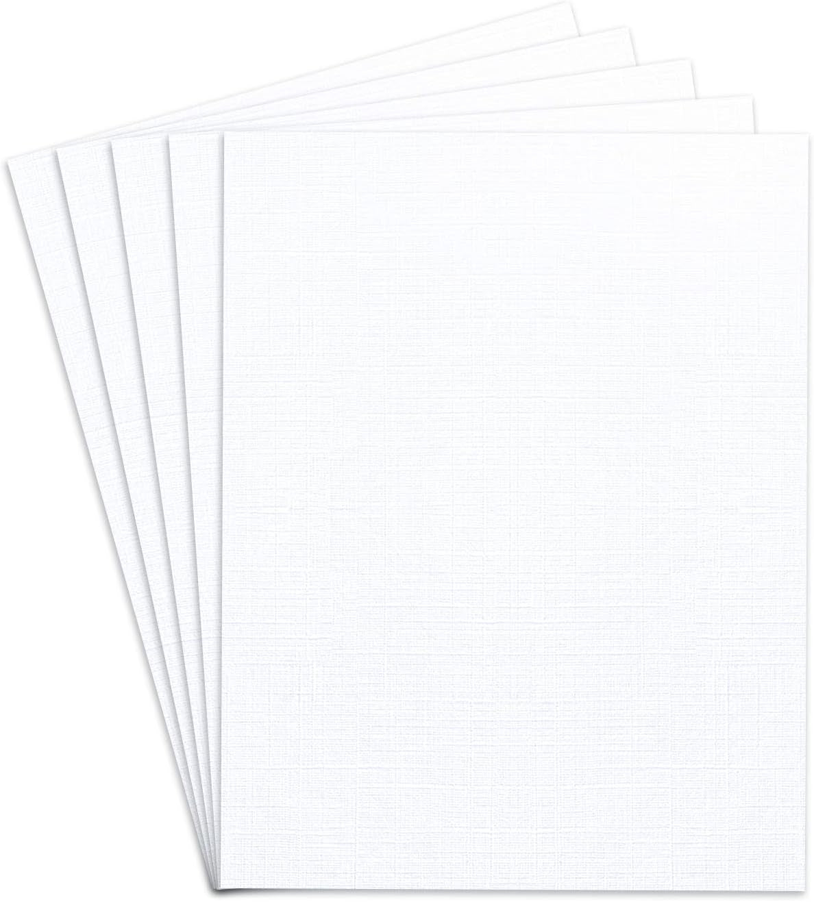 White Linen Textured Specialty Cardstock | Blank Thick 8 1/2 X 11 Heavyweight Card Stock for Wedding Invitations, Announcements, Greeting Cards | 80Lb Cover (216Gsm) | 50 Sheets
