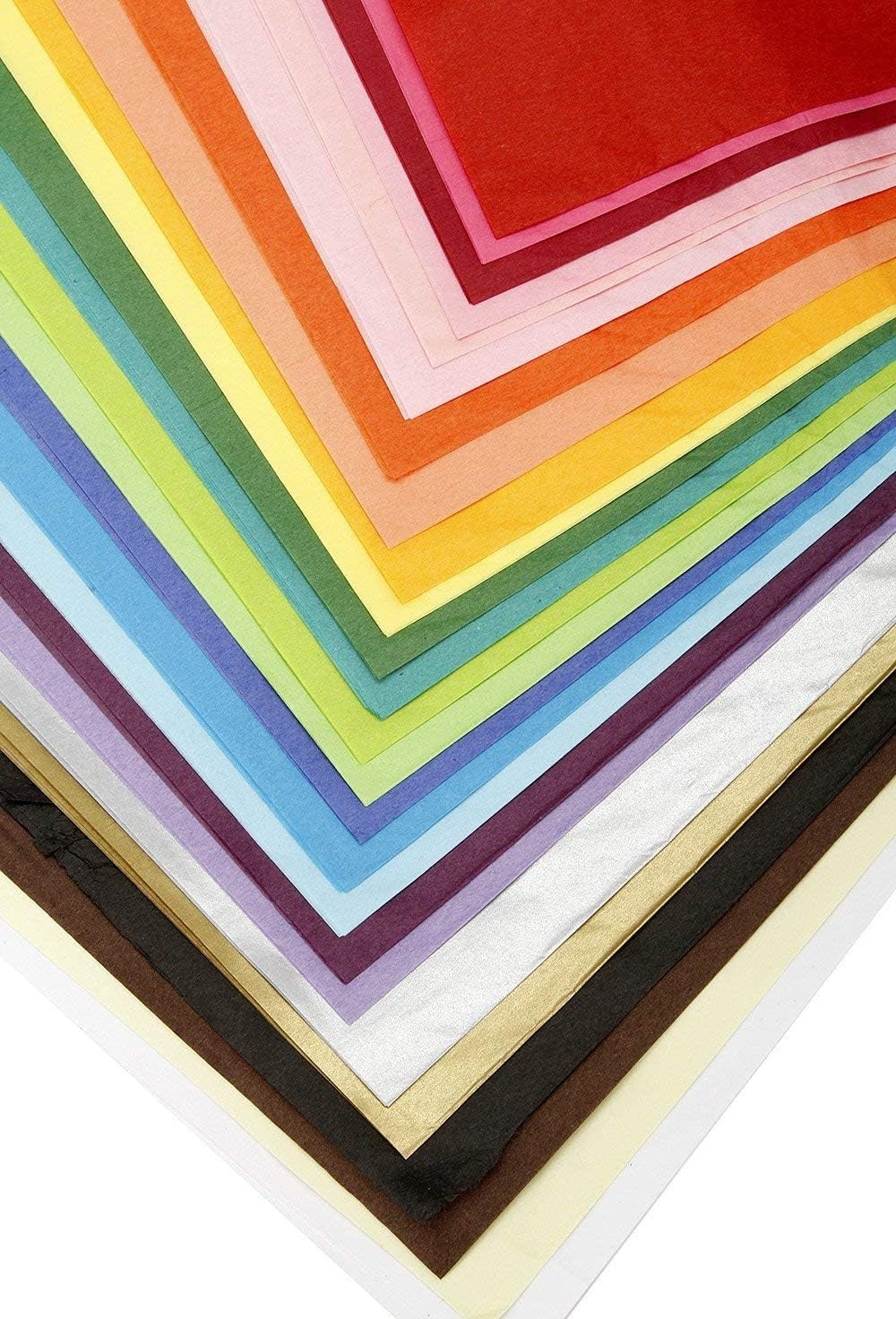 100 Sheets (20" X 26") 25 Assorted Colors Premium Quality Tissue Paper for Gift Wrapping, Arts & Crafts, Packing and Decorations (1-Pack)
