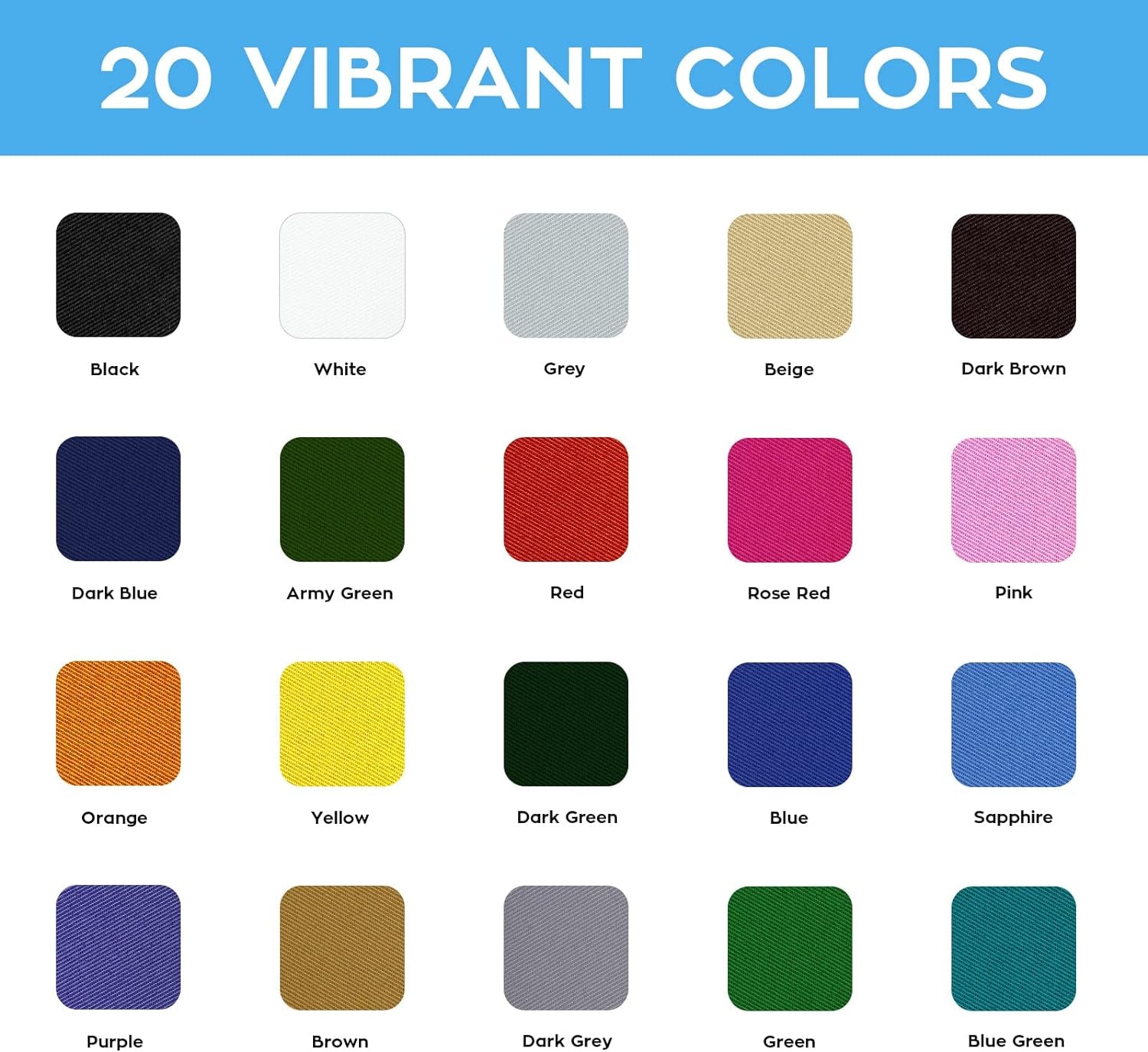 Iron on Patches for Clothing Repair, 20 PCS Multi-Colored Fabric Patches for Clothes Repair, 20 Shades Iron Patches for Clothes, Clothing Repair Decorating Kit 3.7" by 4.9"