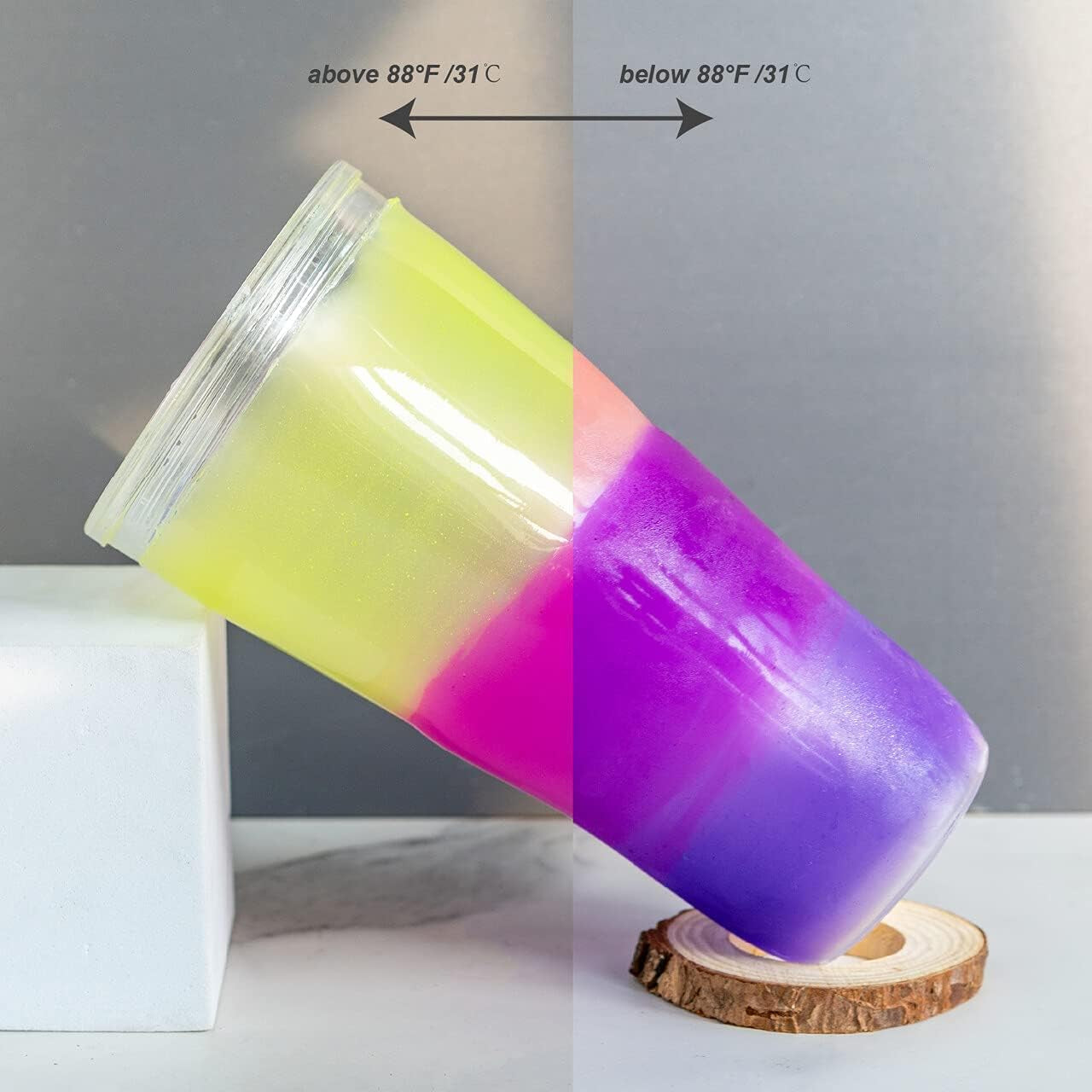 Thermochromic Pigment Powder Temperature Activated That Changes at 88°F-5 Colors Changing Powder for Nail Polish, Paint, Slime, Epoxy, Resin, Ink, Fabric Art, Casting-3 Gram Each