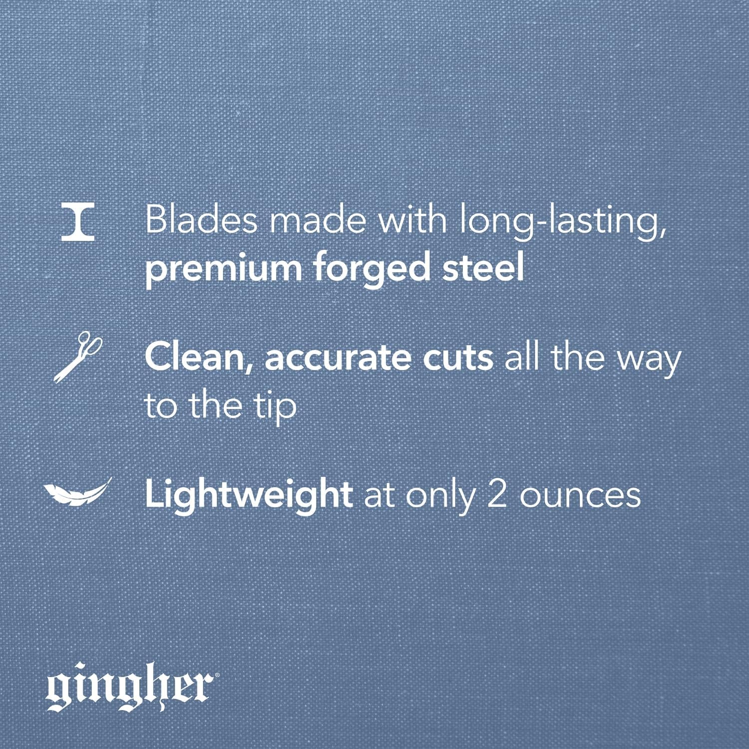 Featherweight Bent Handle Scissors - 8" Stainless Steel Shears - Sharp Fabric Scissors - Black