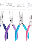 Jewelry Pliers,  4Pcs Jewelry Making Tools Kit with Needle Nose Pliers/Chain Nose Pliers, round Nose Pliers, Wire Cutters and Bent Nose Pliers for Crafts, Wire Wrapping, Jewelry Making Supplies