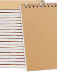 20 PCS A6 Size Top Spiral Bound Sketch Notebooks, Blank Kraft Brown Cardboard Cover Sketch Pad for Animation, Sketching, Drawing, Doodling and Journaling, 60 Sheets for Each Pad