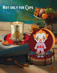 8Pcs Diamond Painting Coasters with Holder,Diy Halloween Life Coaster Diamond Art Kits for Adults Kids,Beginners round Full Drill Diamond Art Craft Supplies