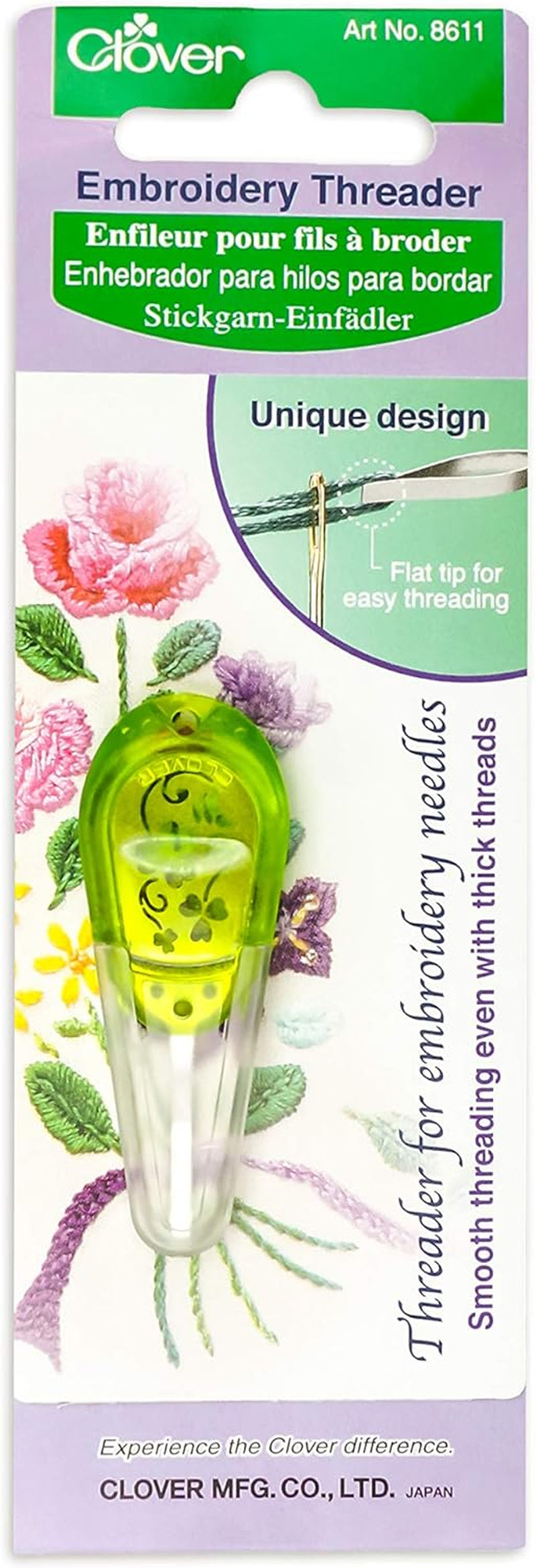8611 Needle Threader for Embroidery Needles-Apple Green