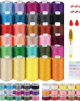 95Pcs Bobbins Sewing Thread Kits, 400 Yards per Sewing Thread Polyester Spools with Case 45 Colors Sewing Supplies, Prewound Bobbin for Brother Singer Janome Hand & Machine Sewing