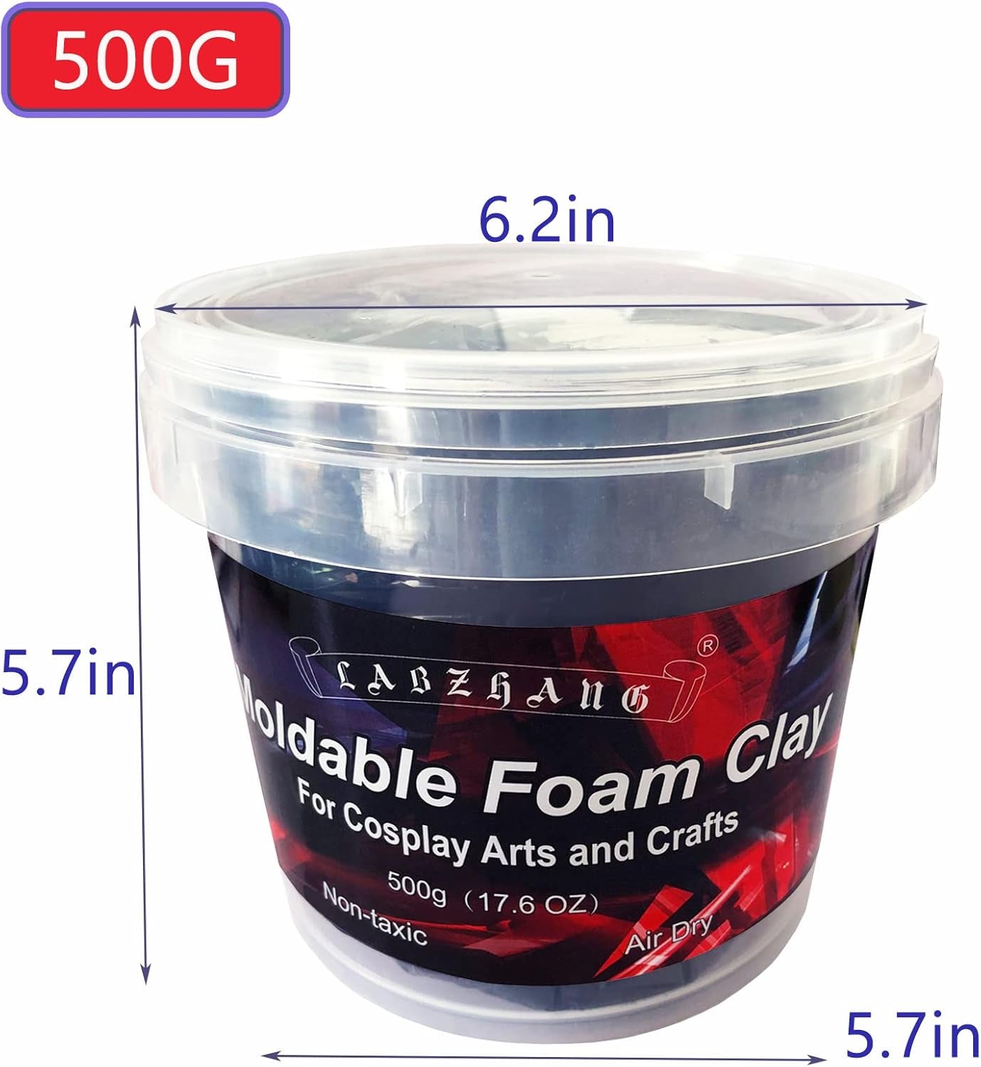500G Cosplay Foam Clay,Lightweight Sculpting Foam, Air Dry Clay for Cosplay and Costumes,Moldable Foam Clay for Intricate Designs, Cutting or Rotary Tool, Sanding or Shaping (Black)