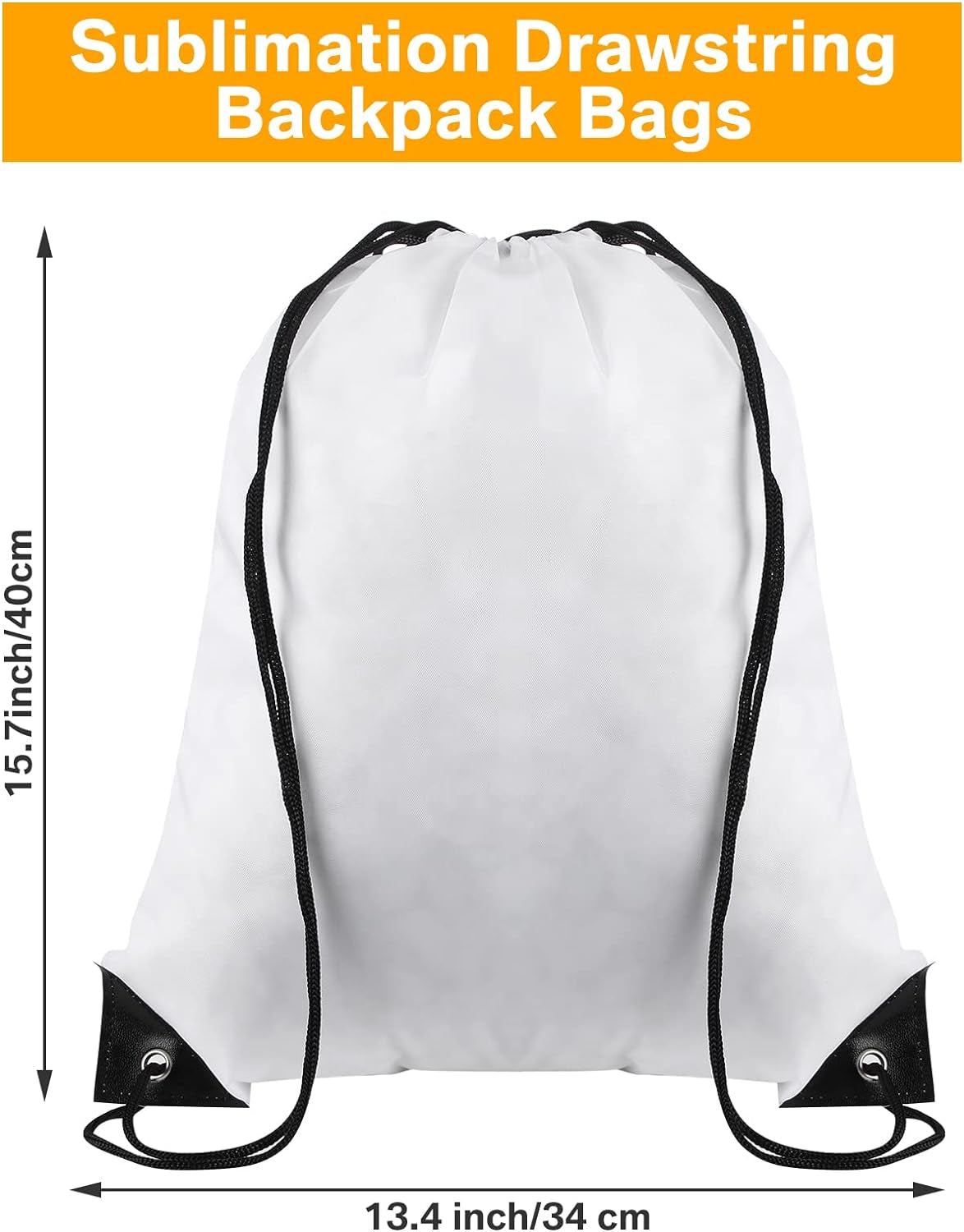 30 Pcs Blank Sublimation Drawstring Bags Drawstring Backpack Bulk Heat Press Reusable Sublimation Bags Cinch Bag Sackpack for Gym Sport DIY Craft Operation Christmas, White