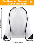 30 Pcs Blank Sublimation Drawstring Bags Drawstring Backpack Bulk Heat Press Reusable Sublimation Bags Cinch Bag Sackpack for Gym Sport DIY Craft Operation Christmas, White