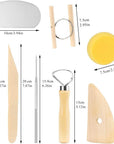 8 Pieces Wooden Pottery Sculpting Clay Cleaning Tool Set, Includes Clay Cutting, Modeling, Trimming Tools, for Beginner Level Pottery and Smoothing, Cleaning, Carving, Shaping and Sculpting