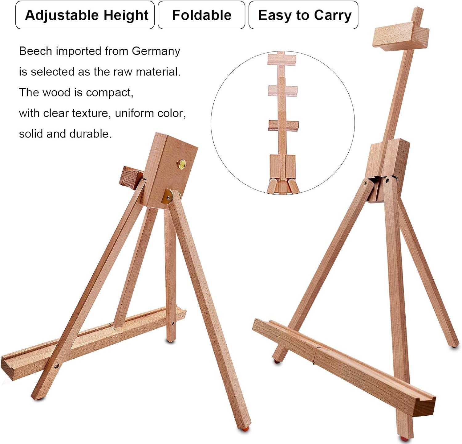 Art Easel (2 Pack) A-Frame Painting Easel, Wood Display Stand Holding Canvas up to 22" High, Portable Tabletop Easel and Sign Holder, Folding Travel Easel, Easy to Carry