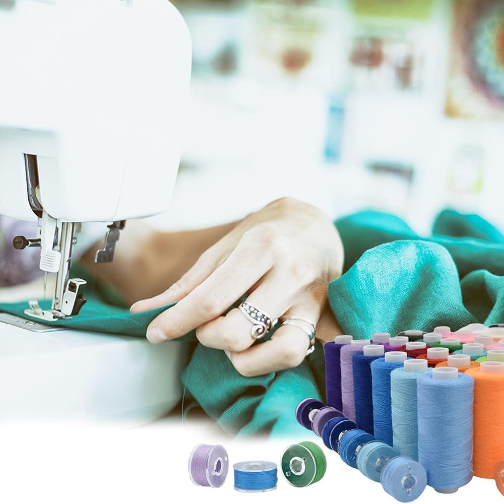 72Pcs 36 Colors Prewound Bobbins and Thread Spools for Hand &amp; Machine Sewing, Emergency and Travel, DIY and Home, 36 Colors 400 Yards per Polyester Thread Spools