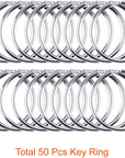 100 Pcs Metal Swivel Lanyard Snap Hook with Key Rings (Silver)