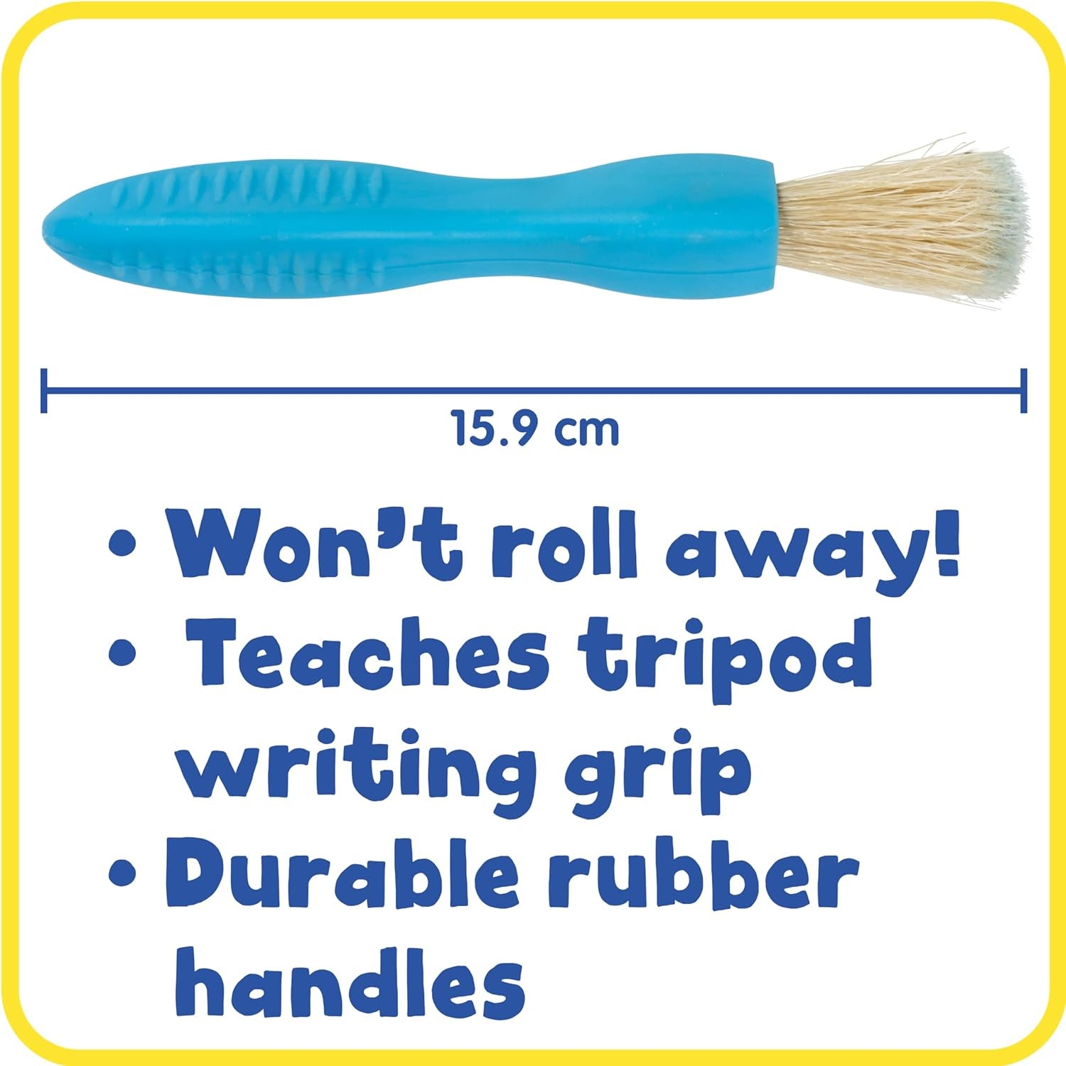 Triangle Grip Paint Brushes - Set of 6 - 1 Size - 18M+ - Easy to Grip Paint Brushes for 2, 3 and 4 Year Olds - Encourage Writing Grip