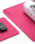 Sewing Mat Set, Sewing Machine Muffling Mat, Reduce Sewing Machine & Pedal Vibrations, Movement and Slipping, Sewing Machine and Sergers Accessory (2-Piece Set) (Rose Red)